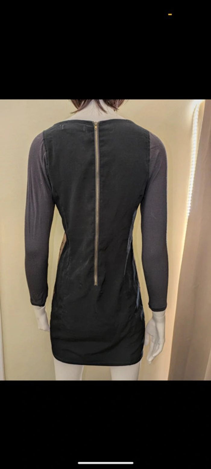 Robe manche longue Bershka motif noir marron - photo numéro 5