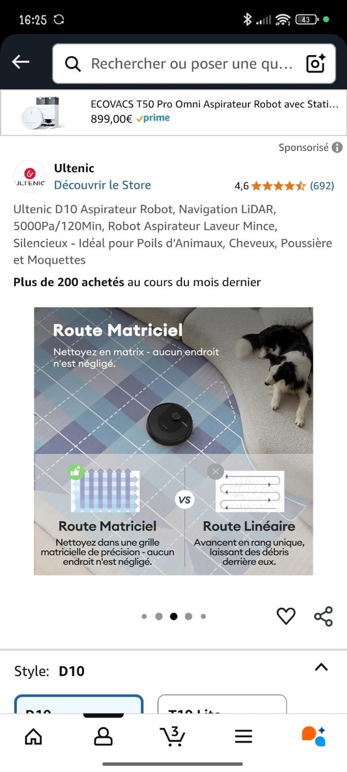 Aspirateur ultenic D10 x2 - photo numéro 7