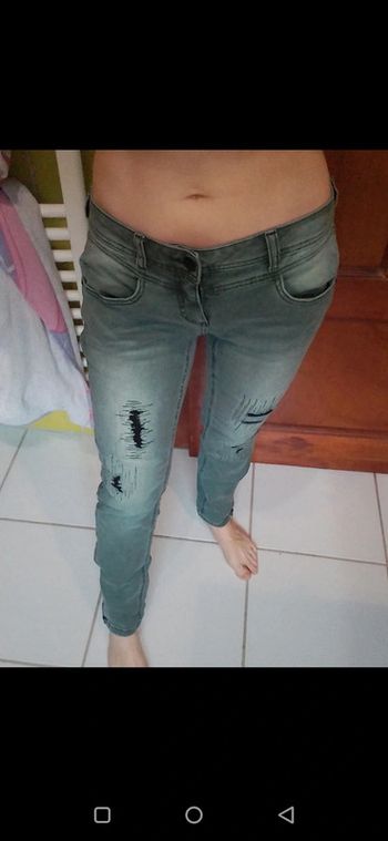 Jeans femme skinny gris vert Street One