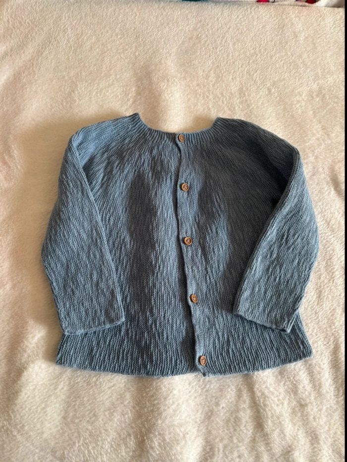 Magnifique gilet bleu en maille 3 ans fille neuf - photo numéro 2