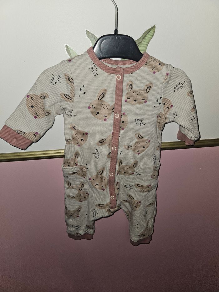 Pyjama nid d'abeille imprimé lapin - photo numéro 2