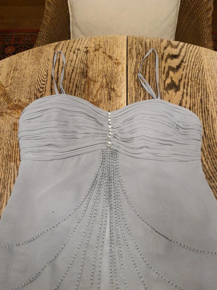 Robe de soirée gris clair Lautinel taille 4 (L) - photo numéro 9