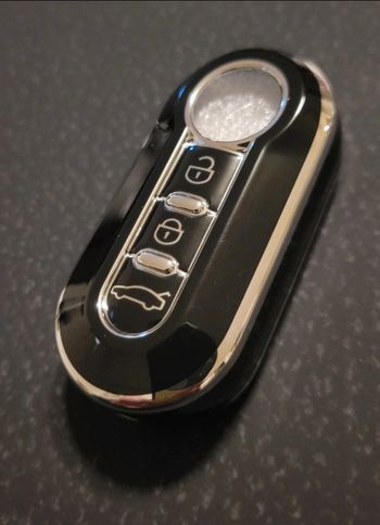 Coque de clef pour fiât noir argenté neuve 