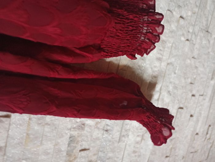 Haut Semi Transparent Bordeaux Femme Taille M - photo numéro 3