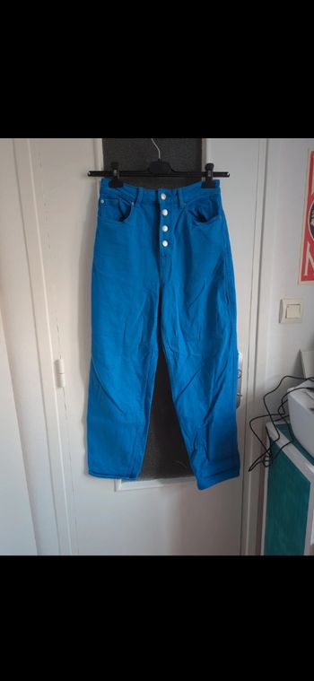Jean bleu mom taille haute