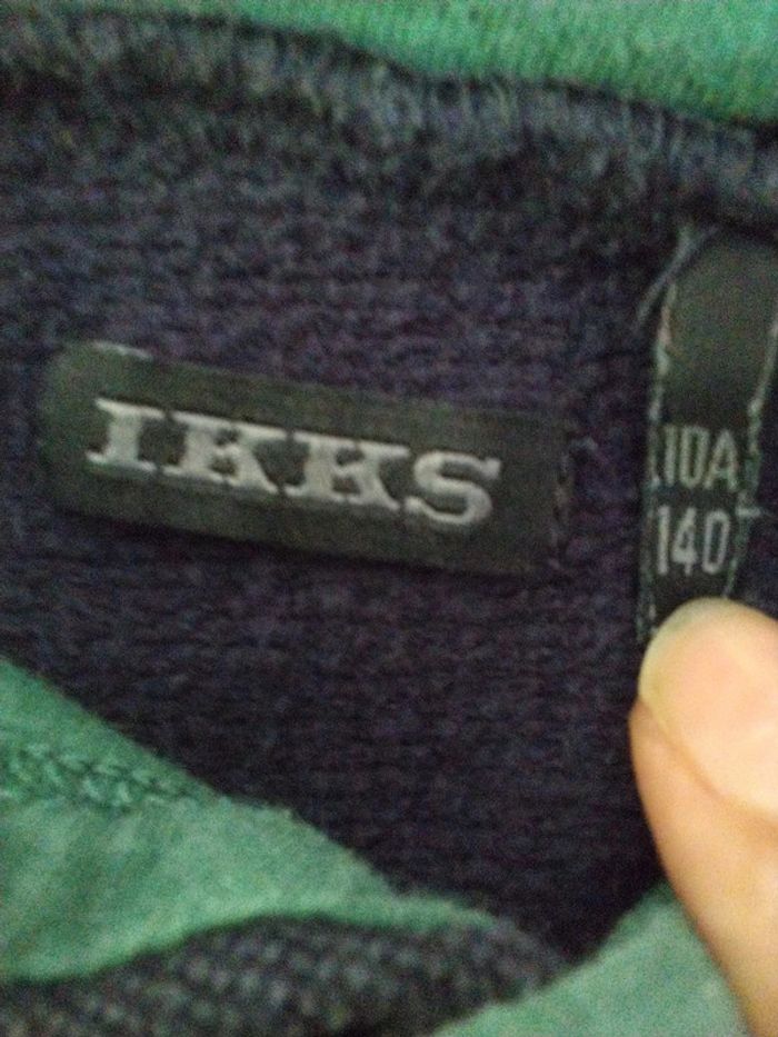 Pull IKKS bleu marine style marin 10 ans - photo numéro 4