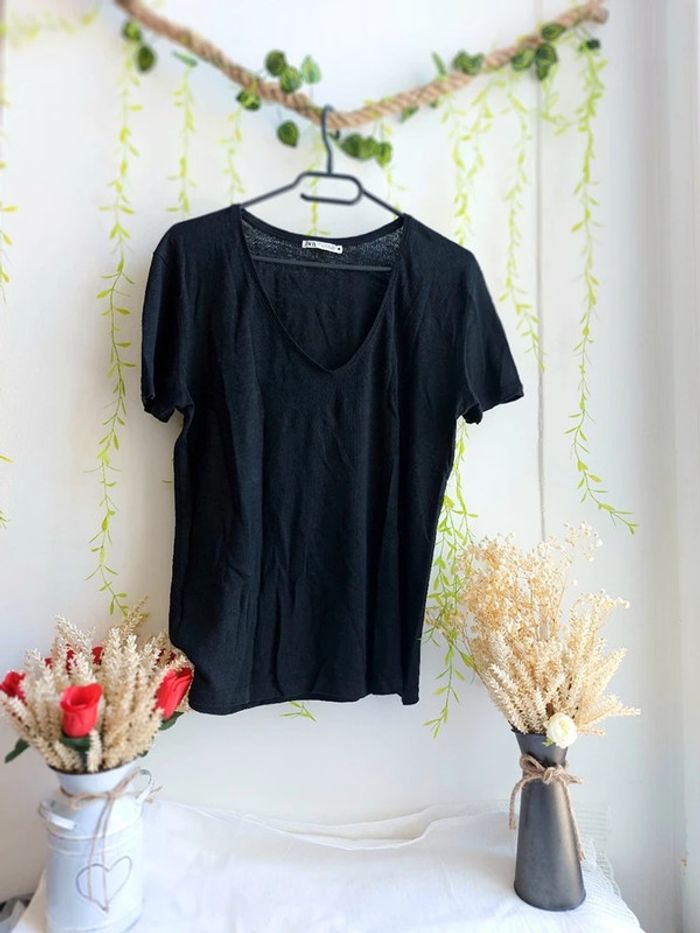 T-shirt Zara – M – Noir – État : Excellent