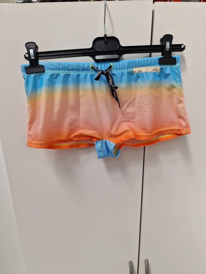 Maillot De Bain Dégradé Bleu Clair Jaune Orange Taille S - photo numéro 8