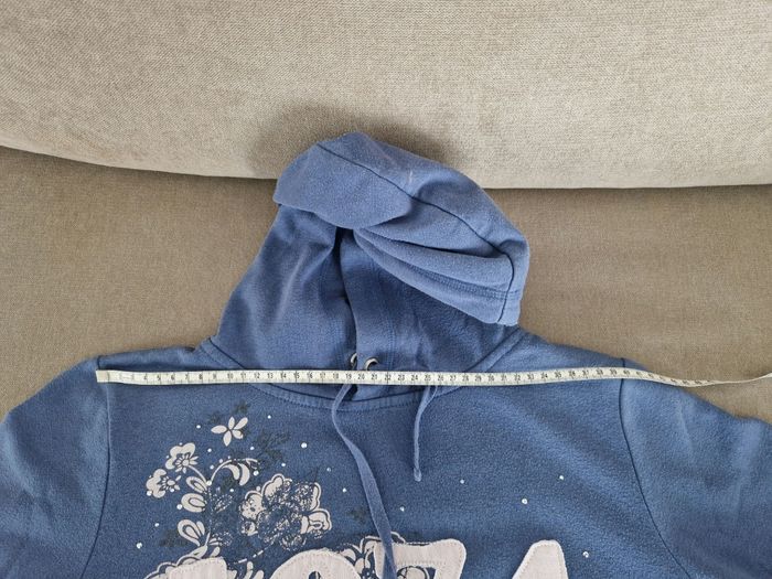 Sweat à capuche bleu avec inscription Mim - photo numéro 6