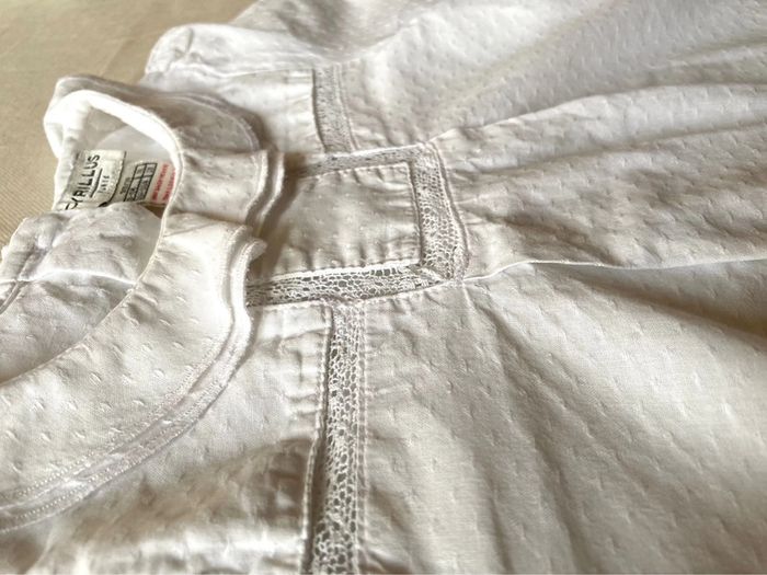 Tunique chemisier blanc dentelles Cyrillus 9 mois - photo numéro 2