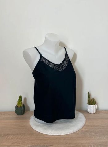 Débardeur fluide à dentelle noir