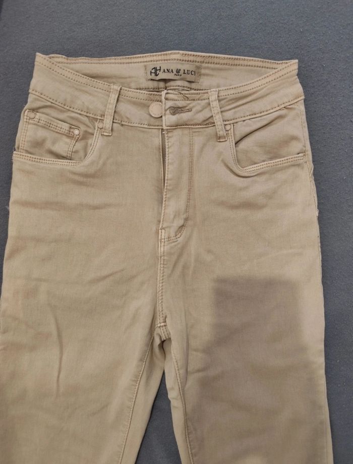 Jeans slim skinny femme beige - photo numéro 2