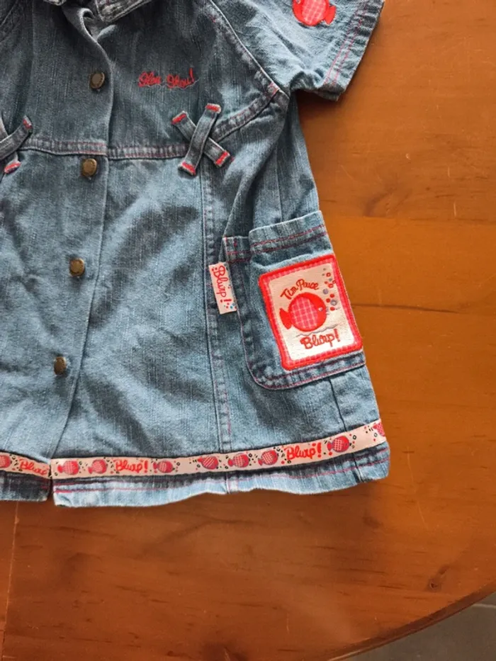 Robe en jean bébé 6 mois Blurp très bon état - photo numéro 3