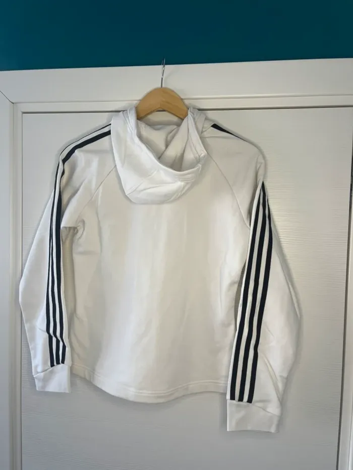 🔹 Gilet à Capuche Blanc – Adidas Vintage 🔹 - photo numéro 2