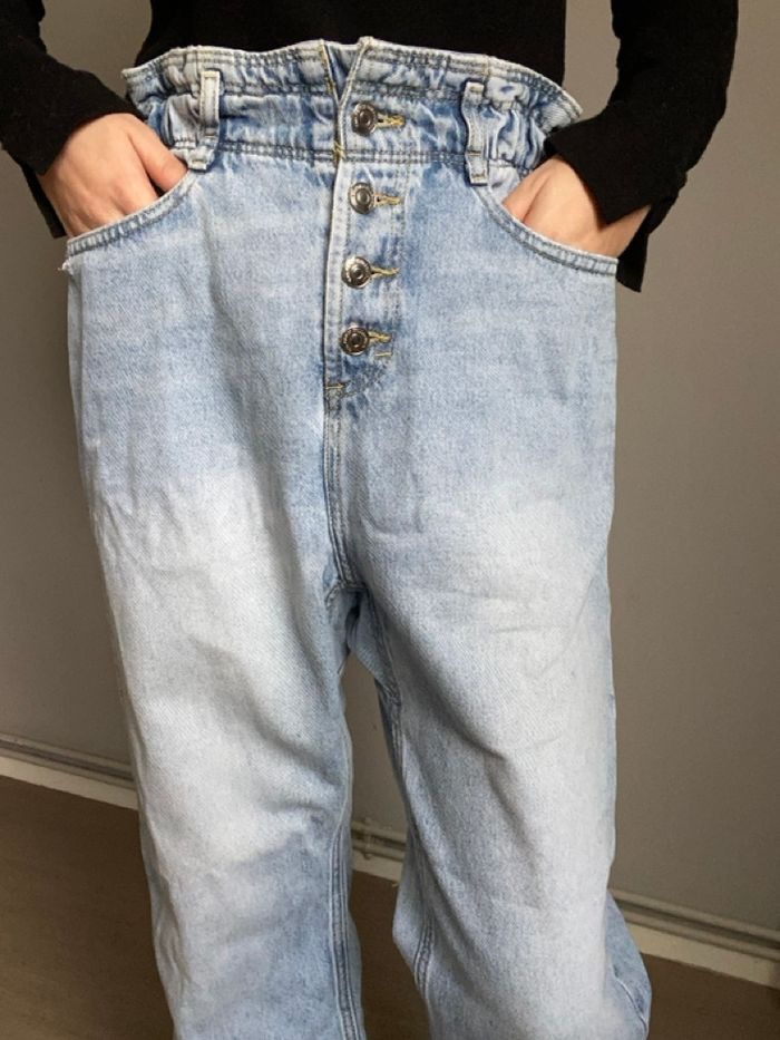 Jean large bleu clair Zara taille s - photo numéro 4
