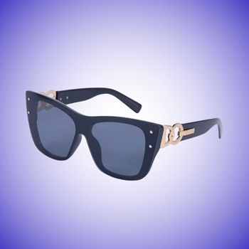 Lunettes De Soleil Designer Cateye Noir & Or Style Oversize Chic Neuf Avec Étiquette 