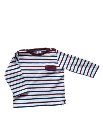 Petit Bateau - Pull léger, manches longues, col rond, marinière