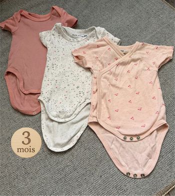 Lot 3 bodies manches courtes