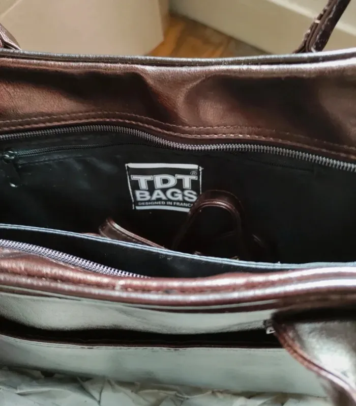 Sac a main marron brillant TDT Bags - photo numéro 3
