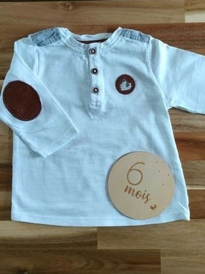 T-shirt manches longues obaibi 6 mois - photo numéro 2