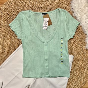 T-shirt pointelle menthe pastel Undiz - taille 34 - neuf avec étiquette