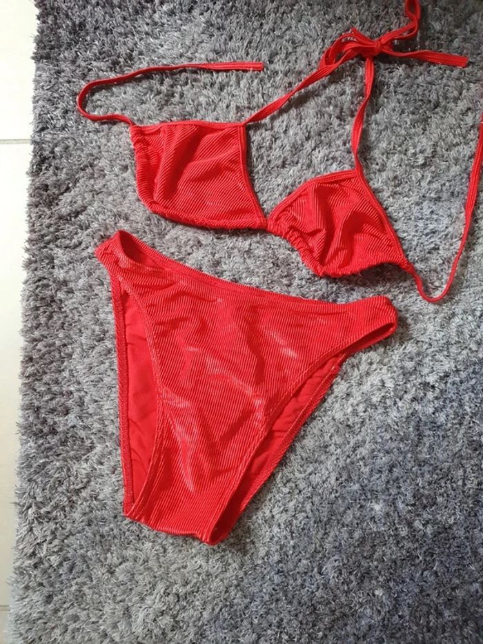 Maillot satin rouge - S - photo numéro 2