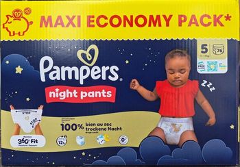 Couches pampers Night pants taille 5, 76 Couches. 