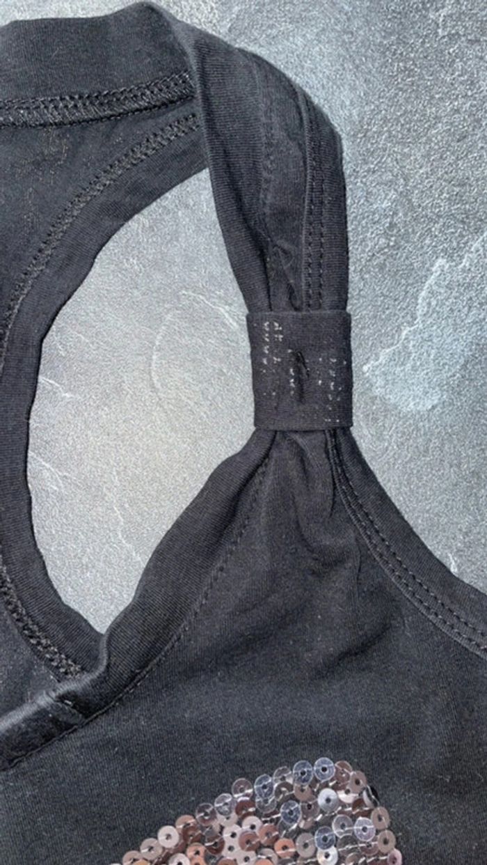 Top noeud sequins taille S noir - photo numéro 3
