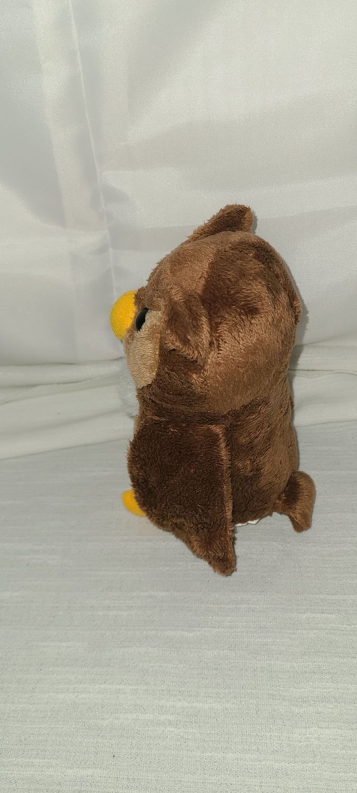 Peluche Animal Chouette Marron Gros Yeux 14 cm - photo numéro 4