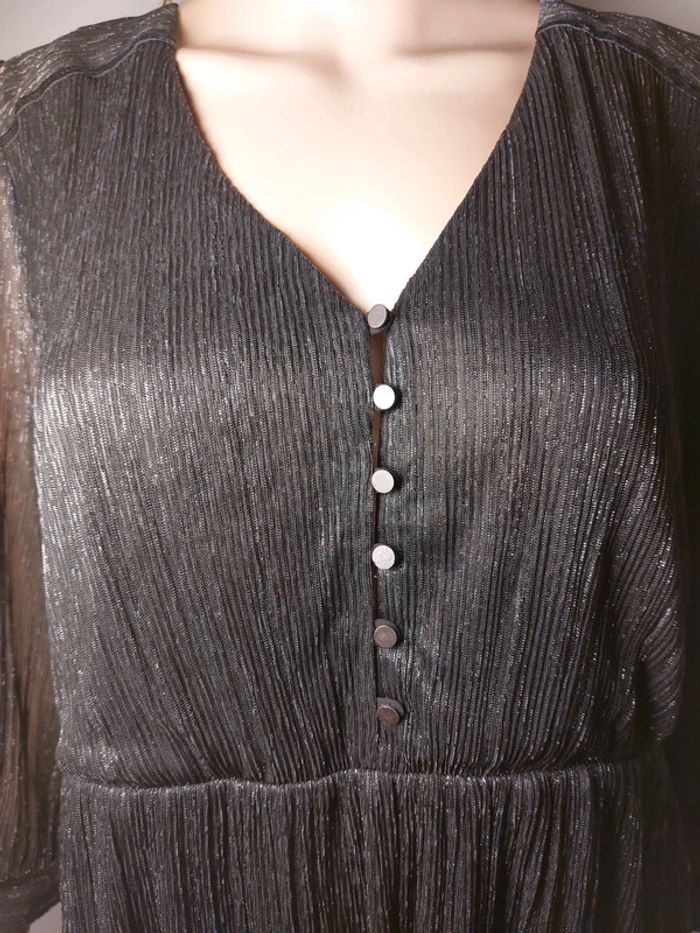 T.44 Robe Neuve soirée etiquette 59,95 eur noire et argentée - photo numéro 7