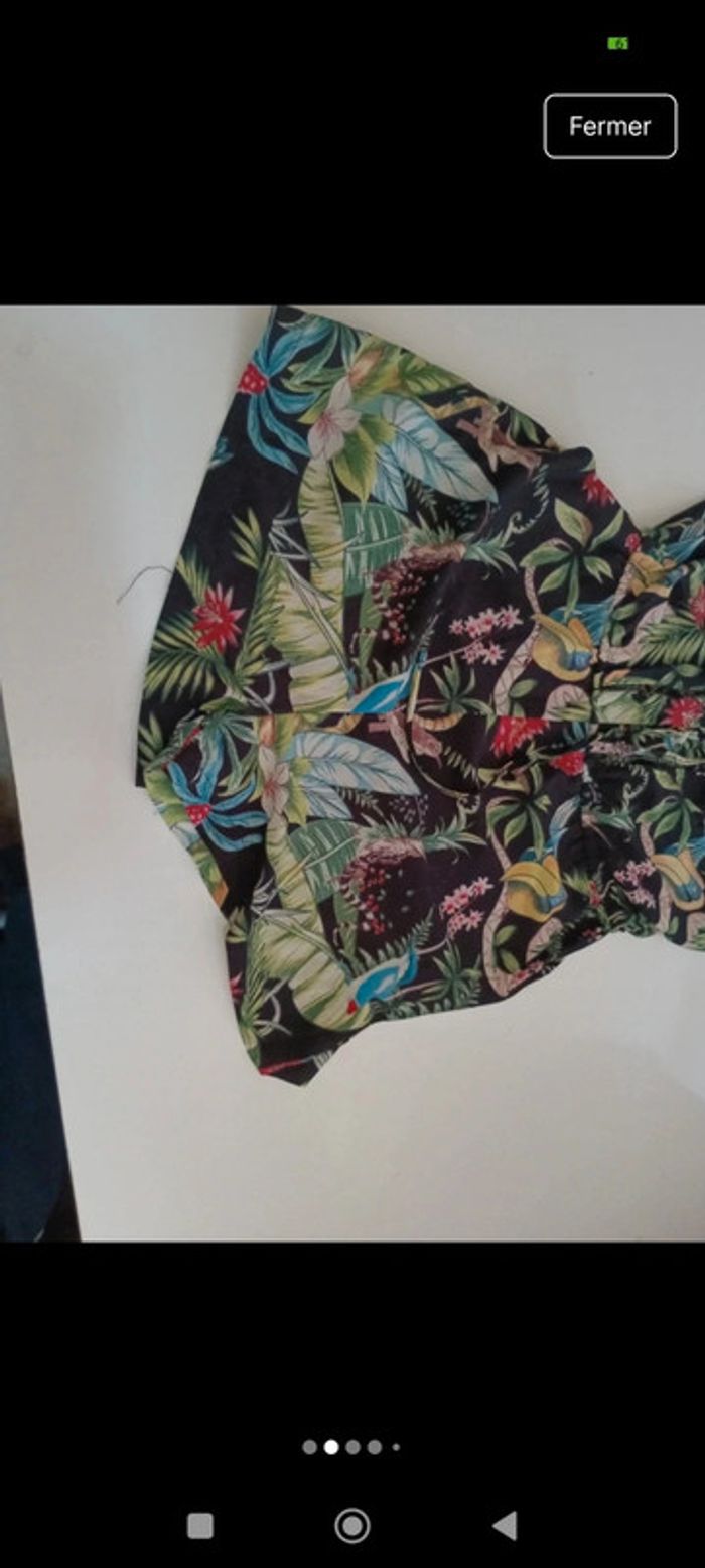 Combishort  fleur fines bretelles femme M&G taille M - photo numéro 2
