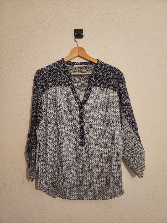 Blouse imprimée bleue Sud Express T.M - fluide & élégante