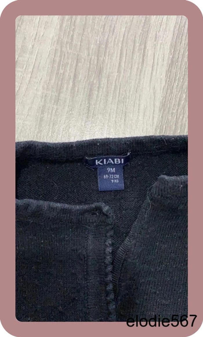 Gilet noir kiabi 9 mois - photo numéro 2