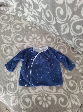 Cache cœur bleu 1 mois p'tit bisou