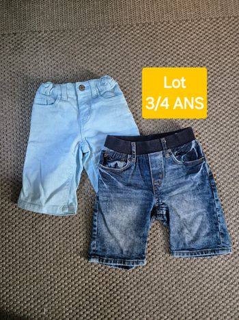 Lot de 2 shorts en jeans bleus, garçon - 3/4 ans