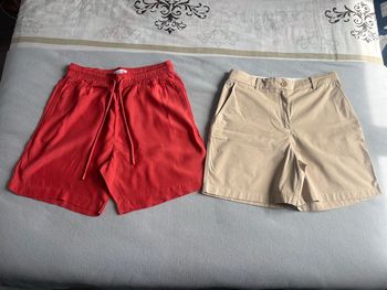 Lot 2 shorts Lacoste beige et corail 