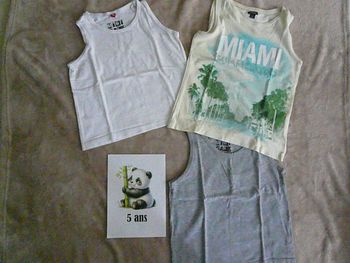 Lot de 3 débardeurs 5 ans