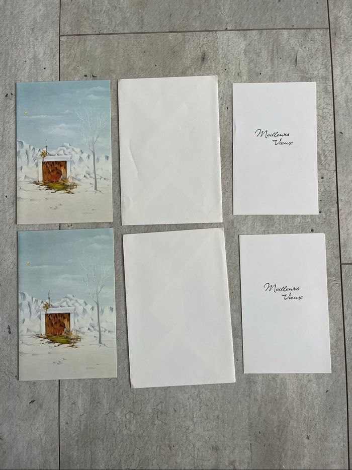 Lot 2 cartes paysage enneigé - photo numéro 2