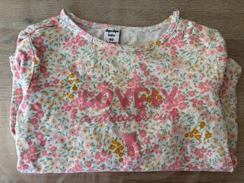T-shirt manches longues fleuri Dopo Dopo 92 cm