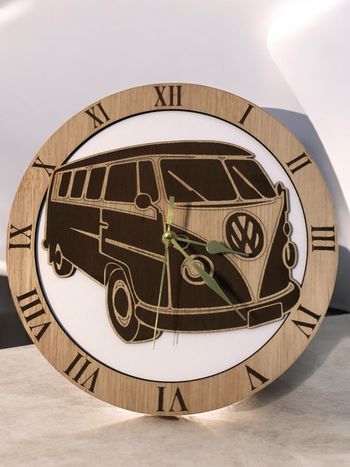 Horloge en bois Volkswagen Combi neuve