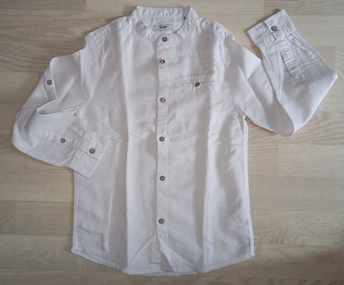 Chemise en lin blanc La Halle 
T. 10 ans