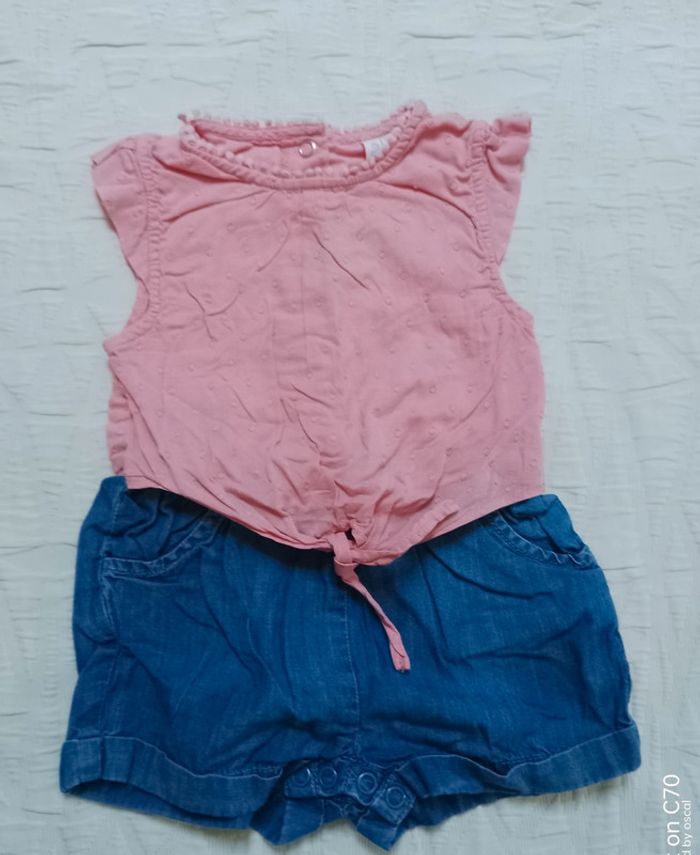 Jolie combishort combi jean 9 mois