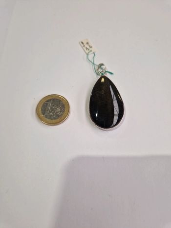 Pendentif obsidienne dorée Mexique