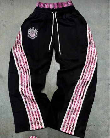 Jogging street wear doublé ceinture rose 