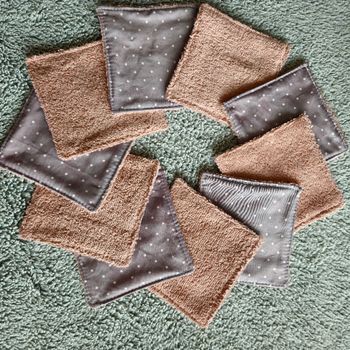 10 lingettes lavables 12x12 cm 