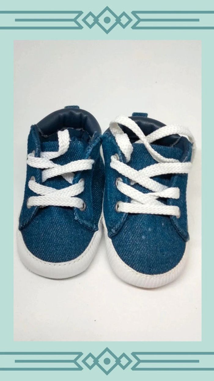 🍄 Chaussures bébé 3-6 mois jeans - photo numéro 3