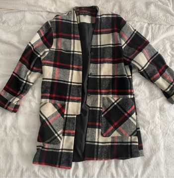 Manteau long à carreaux