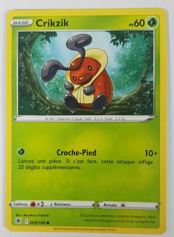 Carte Pokemon Crikzik 009/189 ● Astres Radieux FR ©