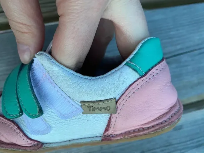 Chaussures baskets cuir Timmo smart sport plus personnalisés blanc rose 26 émeraude - photo numéro 3