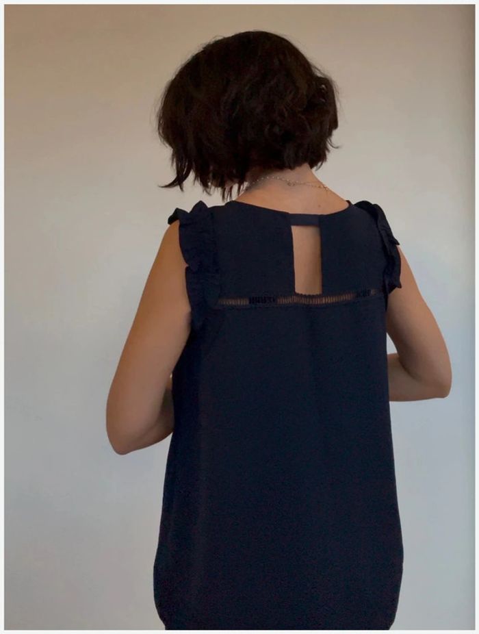 Blouse bleue marine taille L - Grace & Mila - parfait état - photo numéro 4